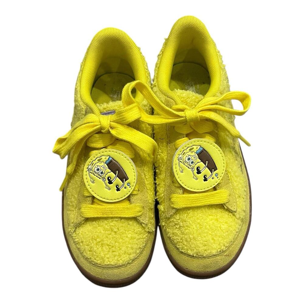 Puma X SpongeBob Suede Youth 2.5‎ C Tennis Shoes Limited Edition Yellow Sneaker